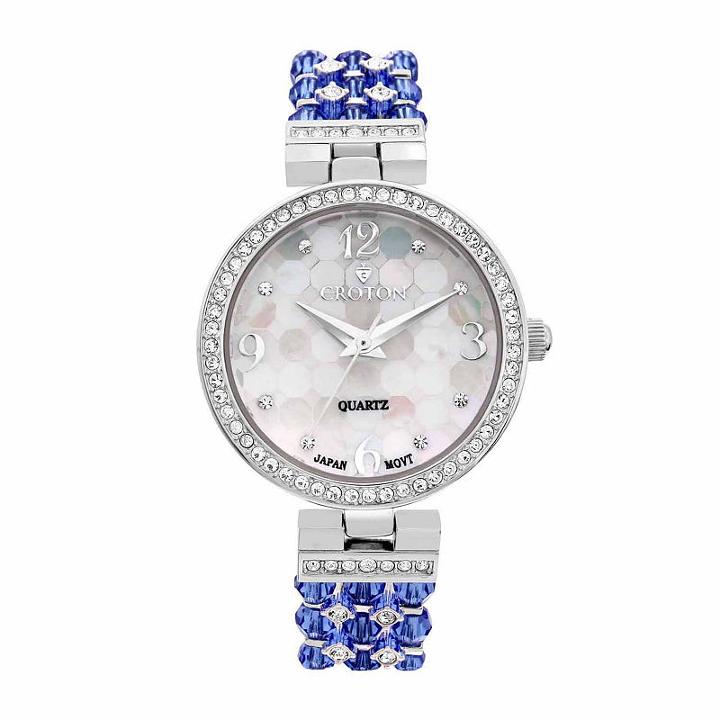 Croton Blue Swarovski Womens Blue 2-pack Watch Boxed Set-cn207563rhbl