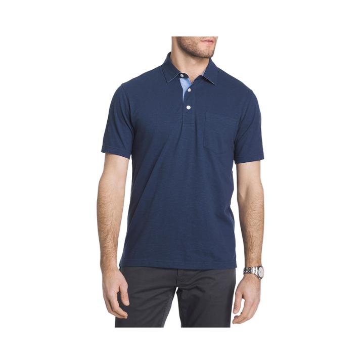 Izod Easy Care Short Sleeve Solid Slubbed Polo Shirt
