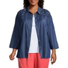Alfred Dunner Sun City Cut Out Layered Blouse- Plus