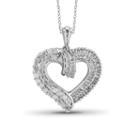 1 Ct. T.w. Diamond 10k White Gold Heart Pendant Necklace