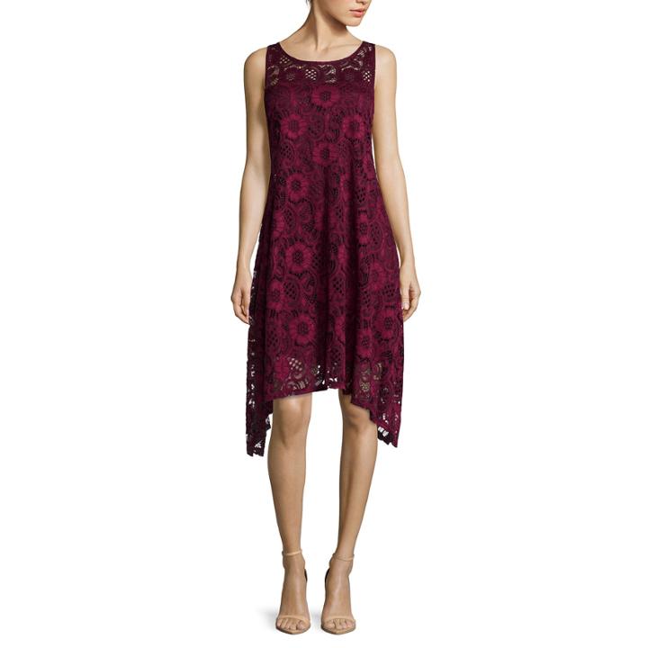 Robbie Bee Sleeveless Lace Fit-and-flare Dress - Petite