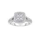 Trumiracle 1/4 Ct. T.w. Diamond Sterling Silver Square Ring