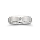 Personalized Mens Diamond-accent 6mm Stainless Steel Wedding Band