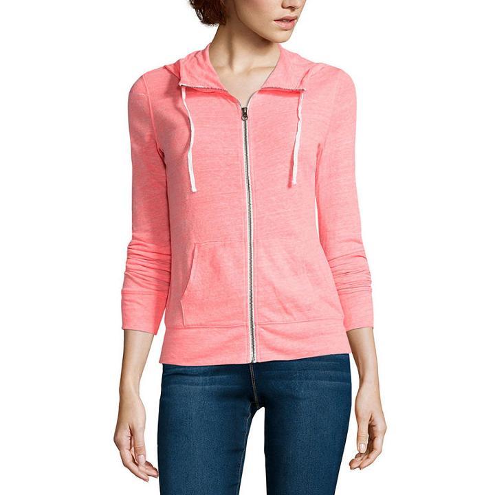 Flirtitude Long Sleeve Jersey Hoodie-juniors