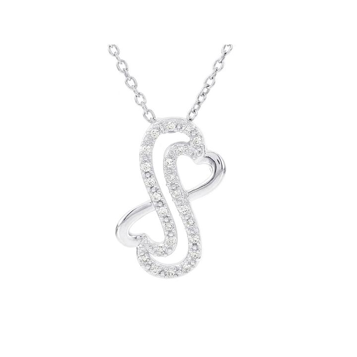 Womens 1/8 Ct. T.w. White Diamond Sterling Silver Pendant Necklace