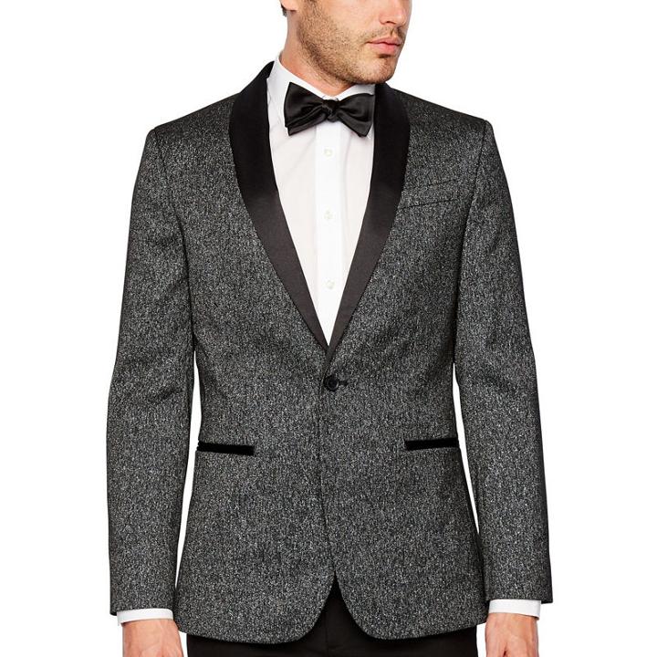 Jf J.ferrar Formal Charcoal Sparkle Slim Fit Sport Coat