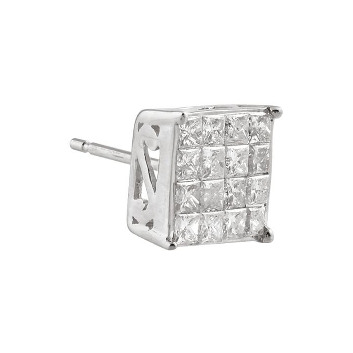 3/8 Ct. T.w. Diamond 10k White Gold Half Stud Earring