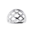 Silver-plated Brass Lattice Dome Ring