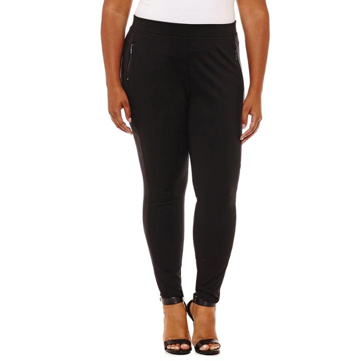 Boutique + Side Suede Panel Knit Pants-plus