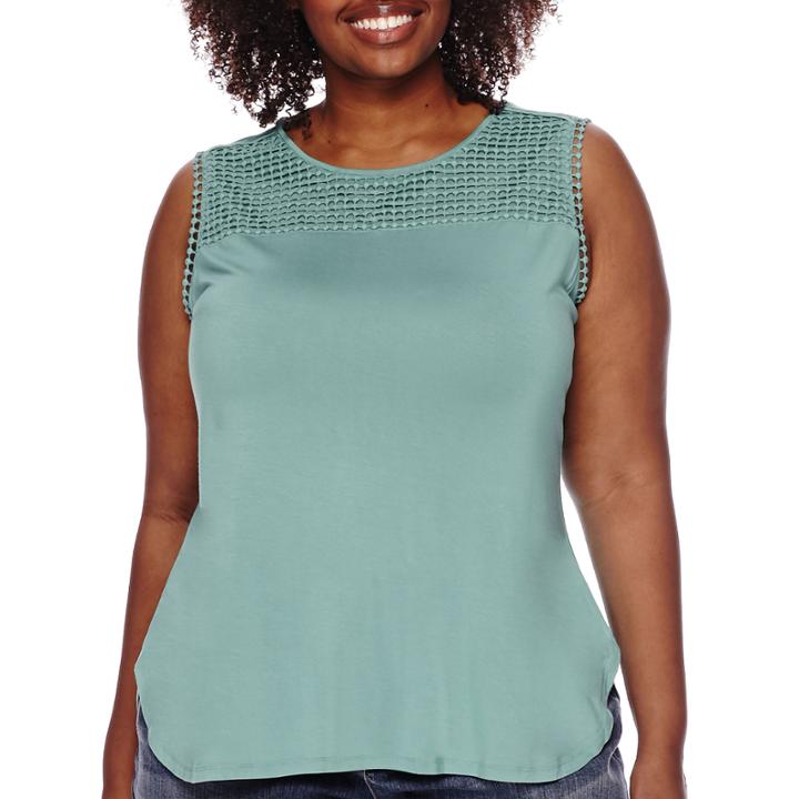 Liz Claiborne Embellished Tank Top - Plus