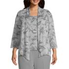 Alfred Dunner Smart Investments Melange Floral Layered Sweater - Plus