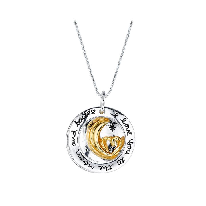 Inspired Moments&trade; 10k Gold Over Silver Two-tone Moon Pendant Necklace