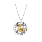 Inspired Moments&trade; 10k Gold Over Silver Two-tone Moon Pendant Necklace