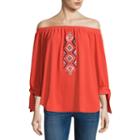 Heart N Soul 3/4 Sleeve Georgette Blouse-juniors Plus