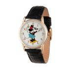 Disney Womens Black And Rose Gold Tone Cardiff Alloy Minnie Mouse Strap Watch W002769