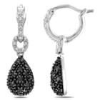 3/8 Ct. T.w. Black & White Diamond Sterling Silver Teardrop Earrings