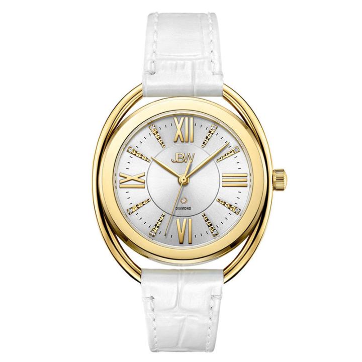 Jbw 1 Diamond At .01ctw Womens White Strap Watch-j6357b