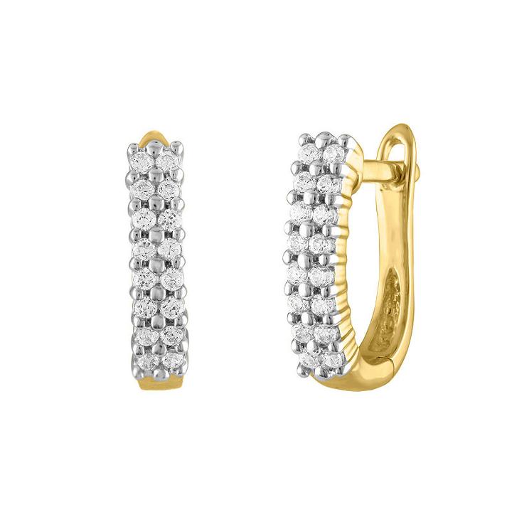 1/3 Ct. T.w. Genuine White Diamond 10k Gold 12.3mm Round Hoop Earrings