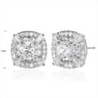 Lab Created White Sapphire Sterling Silver 10.1mm Stud Earrings