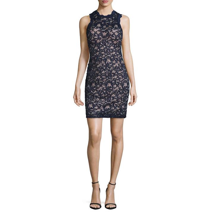My Michelle Sleeveless Scroll Bodycon Dress-juniors