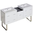 61.5-in. W Floor Mount White Vanity Set For 3h8-in. Drilling