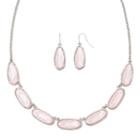 Mixit&trade; Pink Silver-tone Collar Necklace And Earring Set