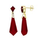 Lab-created Ruby Earrings 14k Over Sterling