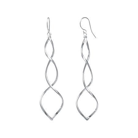 Silver-plated Spiral Drop Earrings