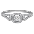 Womens 1/3 Ct. T.w. Genuine Round White Diamond 14k Gold Engagement Ring