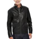 Claiborne 2-pocket Faux-leather Trucker Jacket