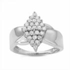 Womens 1/2 Ct. T.w. Genuine Diamond White Cluster Ring