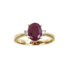 Limited Quantities Oval Lead Glass-filled Indian Ruby And Diamond-accent Ring