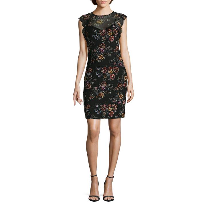 Nicole By Nicole Miller Sleeveless Floral Bodycon Dress