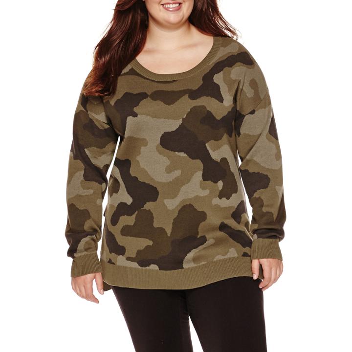 Arizona Long Sleeve Pullover Sweater-juniors Plus