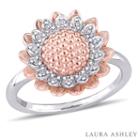 Laura Ashley Womens 1/10 Ct. T.w. White Diamond Cocktail Ring