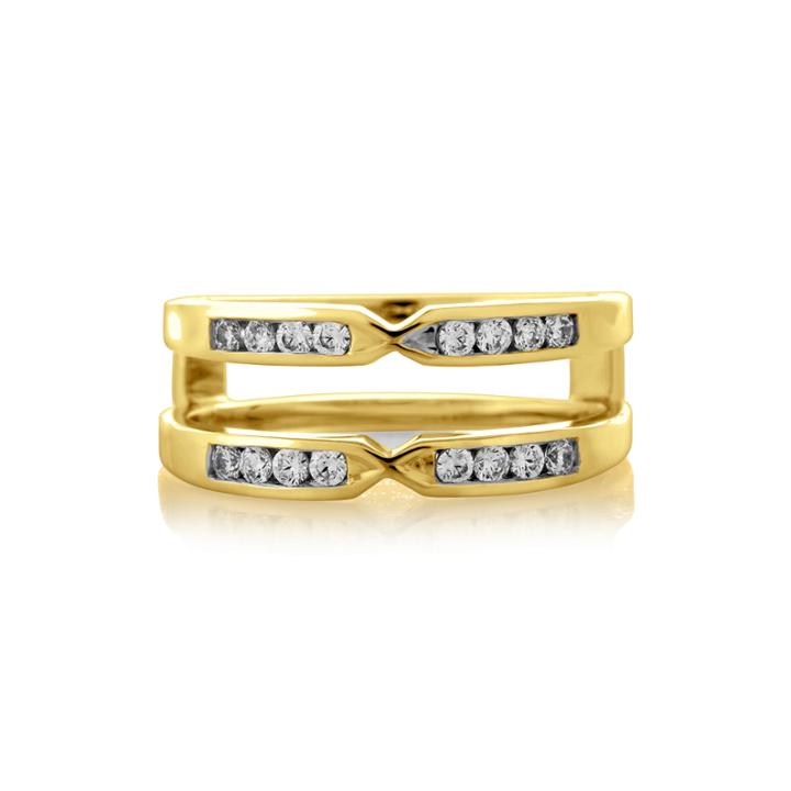 1/4 Ct. T.w. Diamond 14k Yellow Gold Pinched Ring Wrap