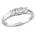 Love Lives Forever Womens 1/2 Ct. T.w. Round White Diamond 14k Gold 3-stone Ring