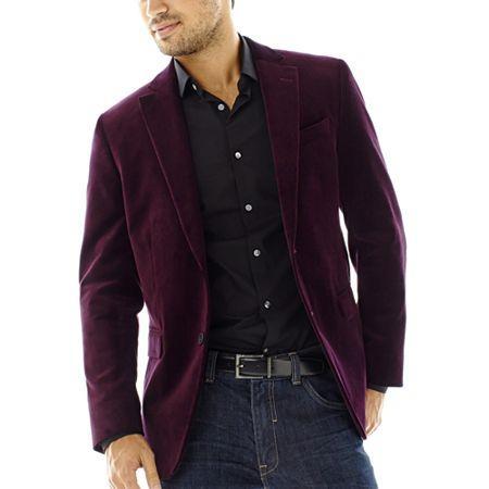 Jf J. Ferrar Slim-fit Velvet Sport Coat