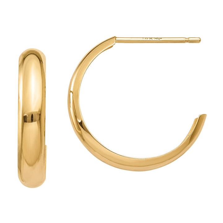 14k Gold 17mm Hoop Earrings