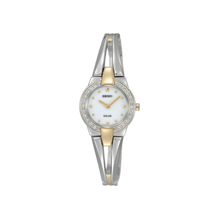 Seiko Womens Two-tone Crystal Accent Solar Watch Sup206