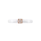 Diamond-accent White Ceramic And Rose Gold Over Sterling Silver Promise Ring