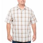 Van Heusen Air Cotton Rayon Short Sleeve Stripe Button-front Shirt-big And Tall