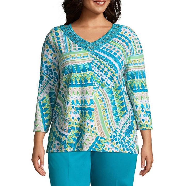 Alfred Dunner Scottsdale Patchwork Tee - Plus
