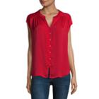 Liz Claiborne Short Sleeve Woven Blouse