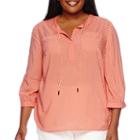 Stylus&trade; 3/4-sleeve Popover Blouse - Plus