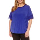 Worthington Short Sleeve Crew Neck T-shirt-womens Plus