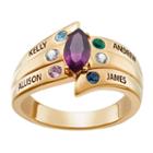 Personalized Womens Cubic Zirconia 18k Gold Over Silver Oval Cocktail Ring