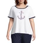 Alfred Dunner America's Cup Anchor Tee- Plus
