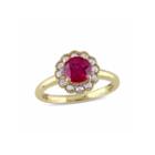 Womens Red Lab-created Ruby 10k Gold Cocktail Ring
