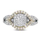 Womens 3/4 Ct. T.w. Diamond White 14k Two Tone Gold Cocktail Ring